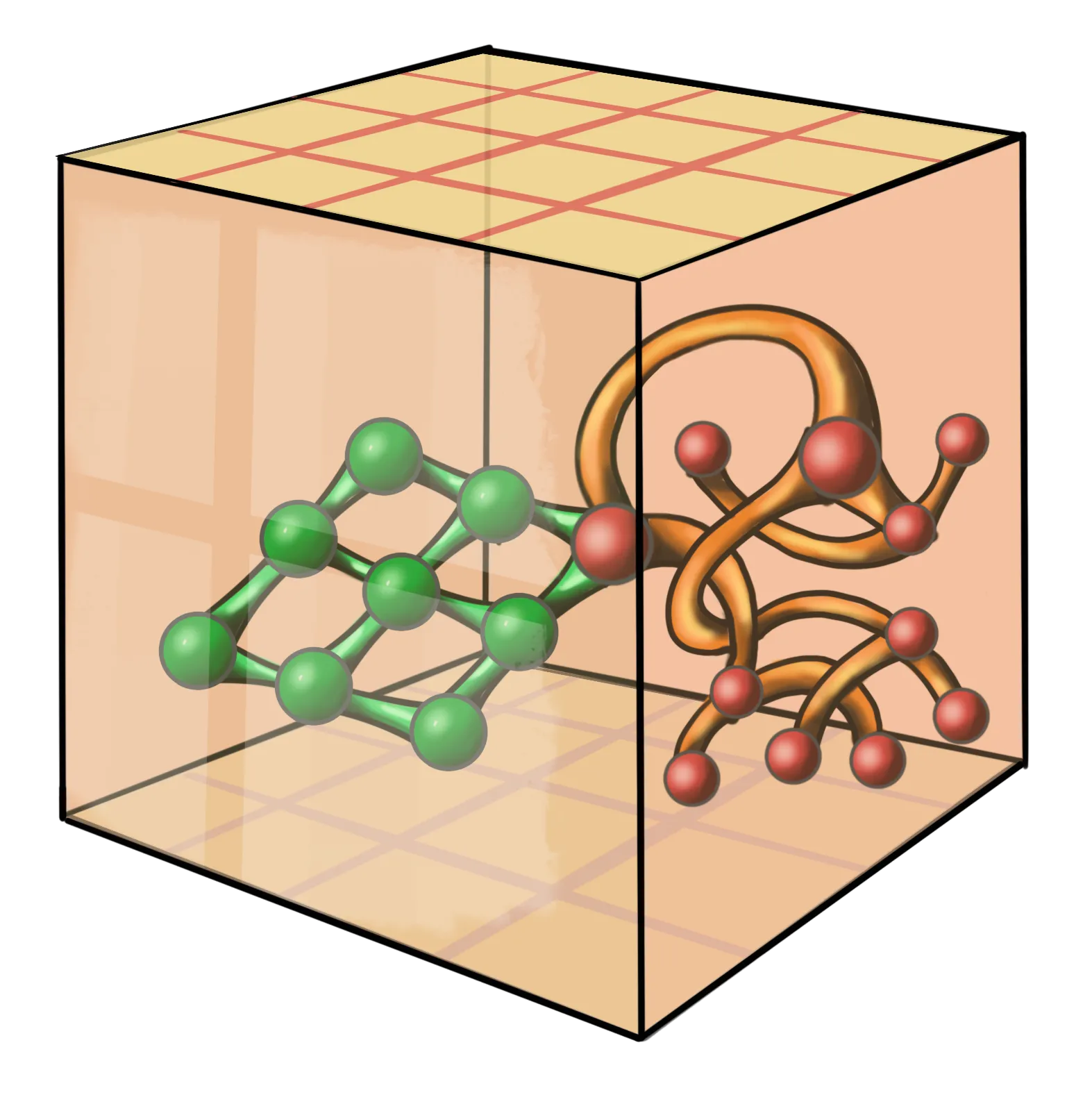 In Euclidean space the grid fits and the tree does not.