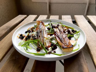 Grilled Leek And Laoganma