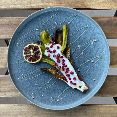 Grilled Leek With Yogurt