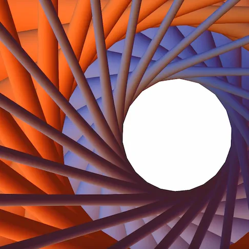 An intrinsic view of two circles worth of hopf fibers in the 3 sphere.