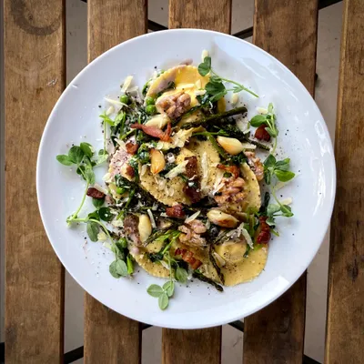 Ravioli And Pea Shoots