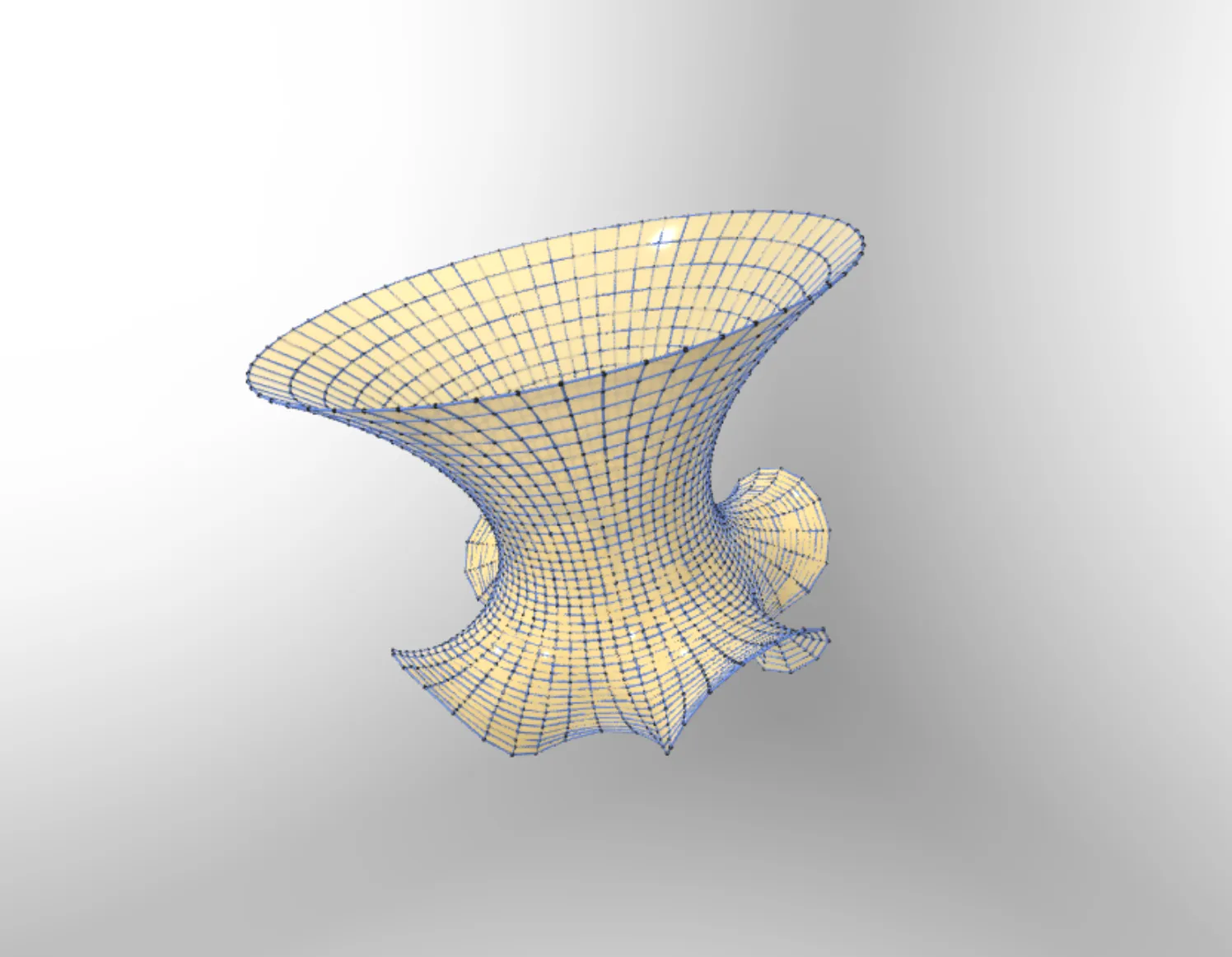 The optical geometry of a Schwarzschild black hole, the surface whose geodesics are the paths of light around it, embedded into ordinary space.