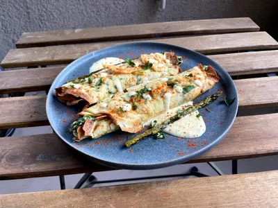 Spinach Stuffed Crepe