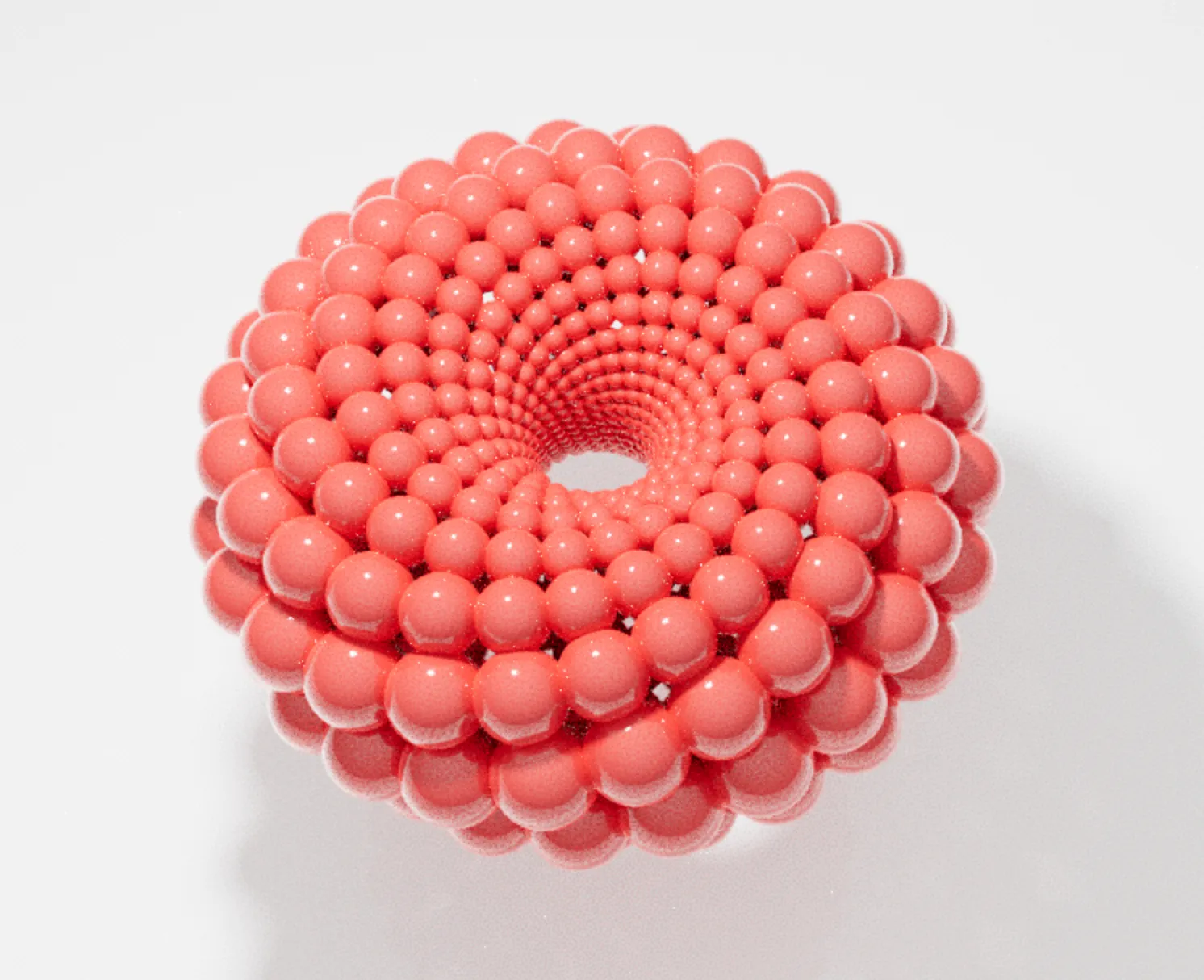 An elliptic curve over a finite field, drawn on the complex torus that gives rise to it.