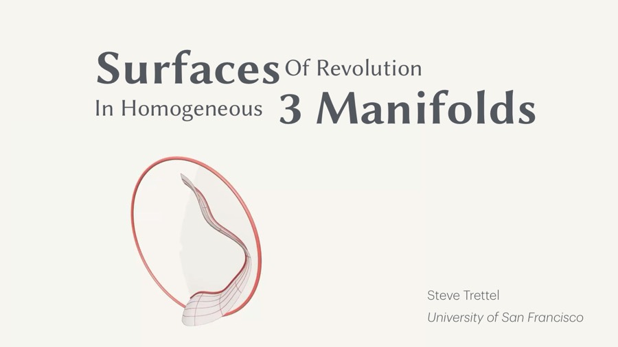 Title slide of Surfaces of Revolution in Homogeneous Spaces